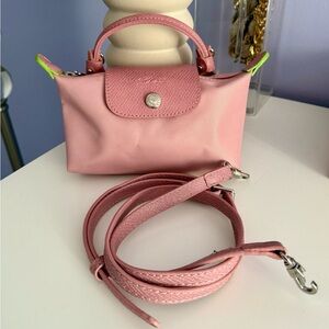 Longchamp Le Pilage Green Line Pouch w/ Handle